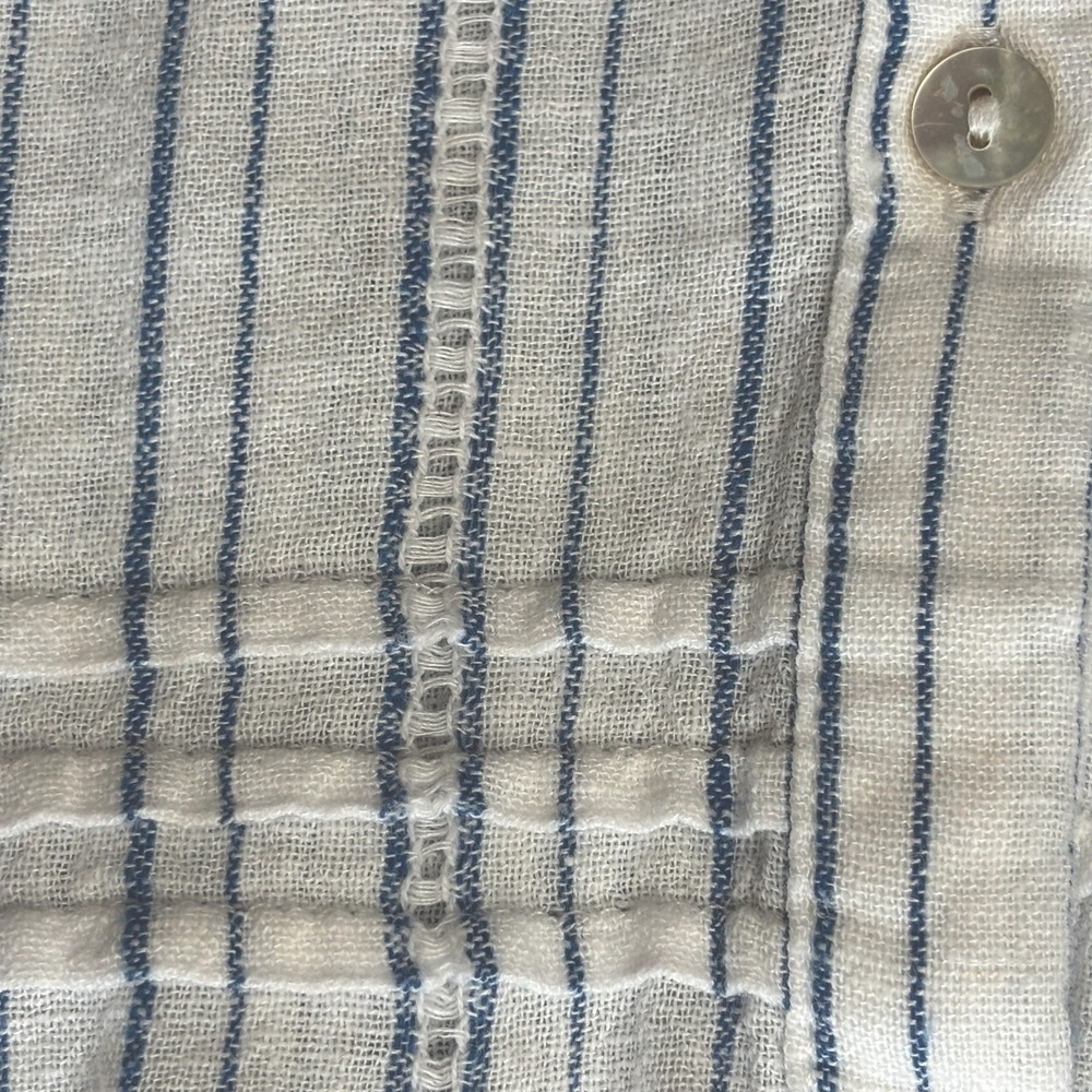 Rails Frances Sonoma Stripe Sz M Balloon Sleeve  Button Down Linen Blend - Picture 15 of 16